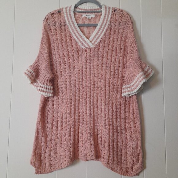 Nylon Apparel Size M/L Short Sleeve Stretch Sheer Crochet Cover Up Relaxed Fit - Picture 1 of 8